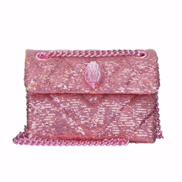 NEW Kurt Geiger Sequins Mini Kensington Bag Pink - Picture 1 of 15